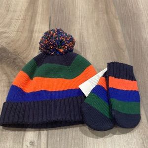 NWT Janie and Jack Beanie and Mitten Set
